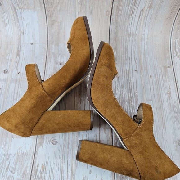 Mix No. 6 faux suede Maryjane heels, brown, size 9.5 - Picture 5 of 8